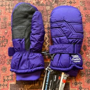 NWT Vintage Gordini Women's Heattrap Mittens in 80’s 90’s Purple and Black